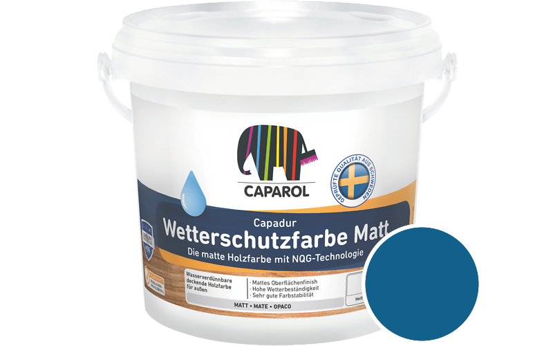 Caparol Capadur Wetterschutzfarbe Matt 750ml Holzfarbe fr auen / Getnt im Farbton RAL 5017 Verkehrsblau