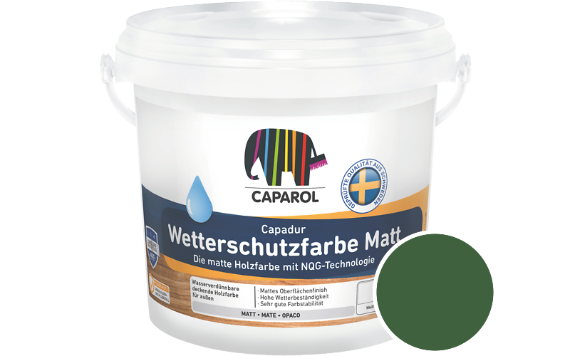 Caparol Capadur Wetterschutzfarbe Matt 750ml Holzfarbe fr auen / Getnt im Farbton RAL 6002 Laubgrn