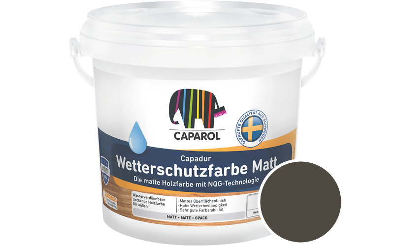 Caparol Capadur Wetterschutzfarbe Matt 2,5L Holzfarbe fr auen / Getnt im Farbton RAL 6014 Gelboliv