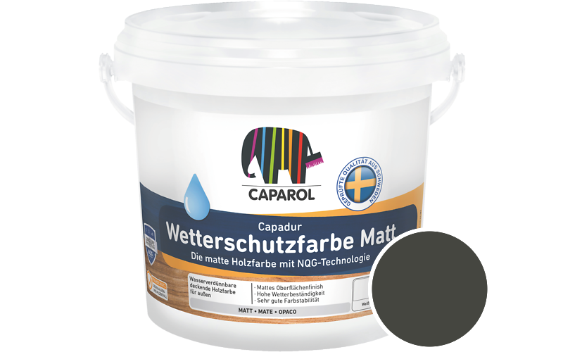 Caparol Capadur Wetterschutzfarbe Matt 750ml Holzfarbe fr auen / Getnt im Farbton RAL 6015 Schwarzoliv