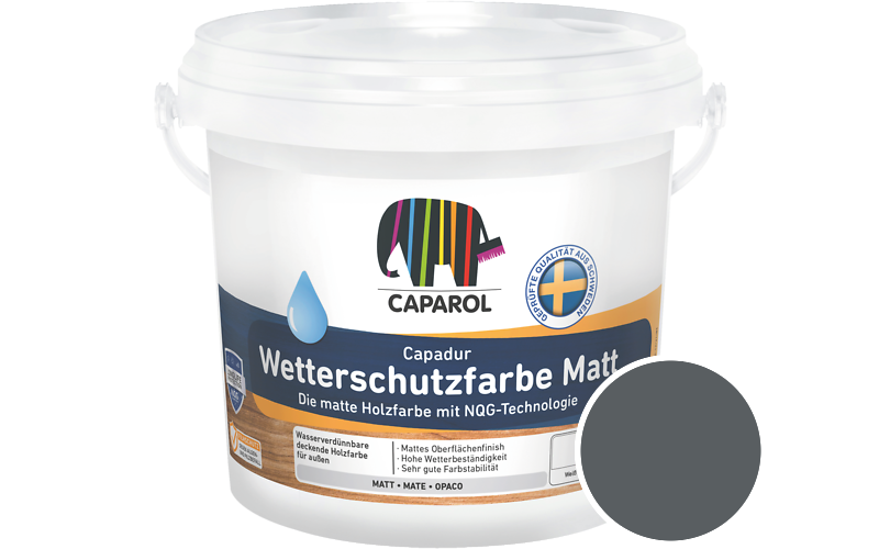 Caparol Capadur Wetterschutzfarbe Matt 750ml Holzfarbe fr auen / Getnt im Farbton RAL 7011 Eisengrau