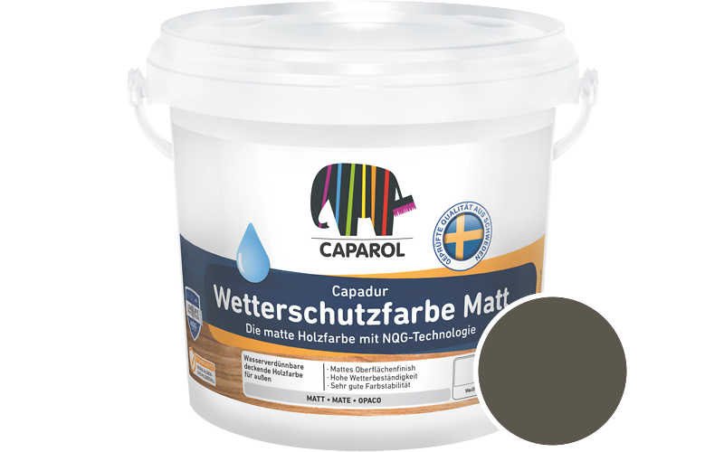 Caparol Capadur Wetterschutzfarbe Matt 750ml Holzfarbe fr auen / Getnt im Farbton RAL 7013 Braungrau