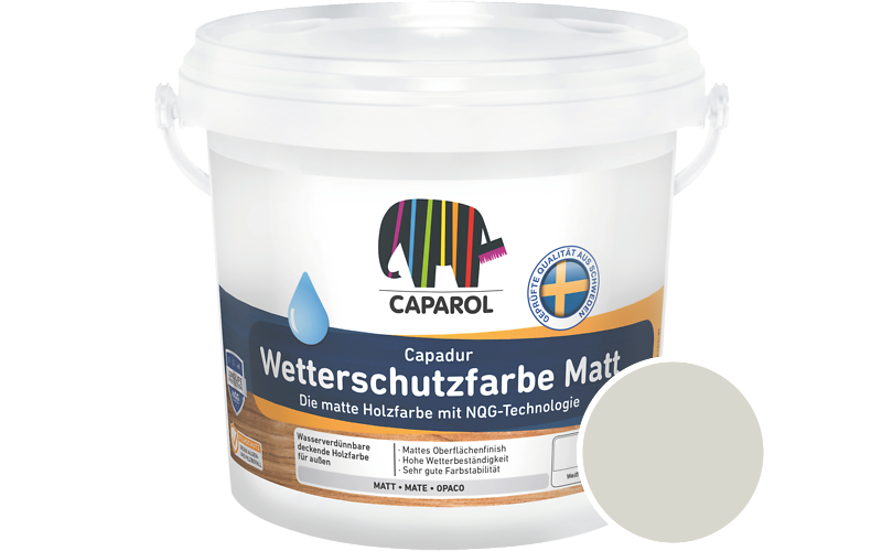 Caparol Capadur Wetterschutzfarbe Matt 750ml Holzfarbe fr auen / Getnt im Farbton RAL 9002 Grauweiss