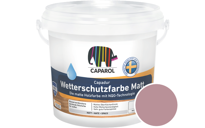 Caparol Capadur Wetterschutzfarbe Matt 10L Holzfarbe fr auen / Getnt im Farbton Rose 80