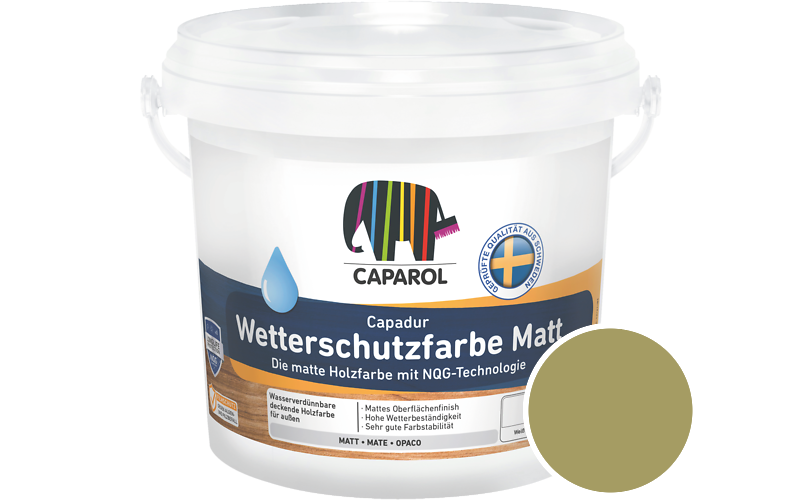 Caparol Capadur Wetterschutzfarbe Matt 2,5L Holzfarbe fr auen / Getnt im Farbton Tundra 110