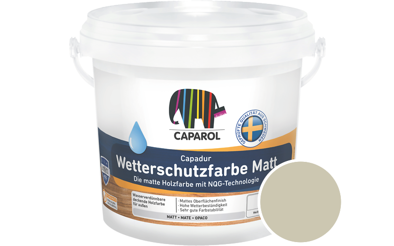 Caparol Capadur Wetterschutzfarbe Matt 2,5L Holzfarbe fr auen / Getnt im Farbton Tundra 45