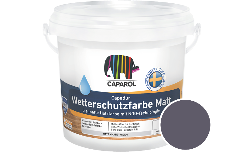 Caparol Capadur Wetterschutzfarbe Matt 10L Holzfarbe fr auen / Getnt im Farbton Velvet 10