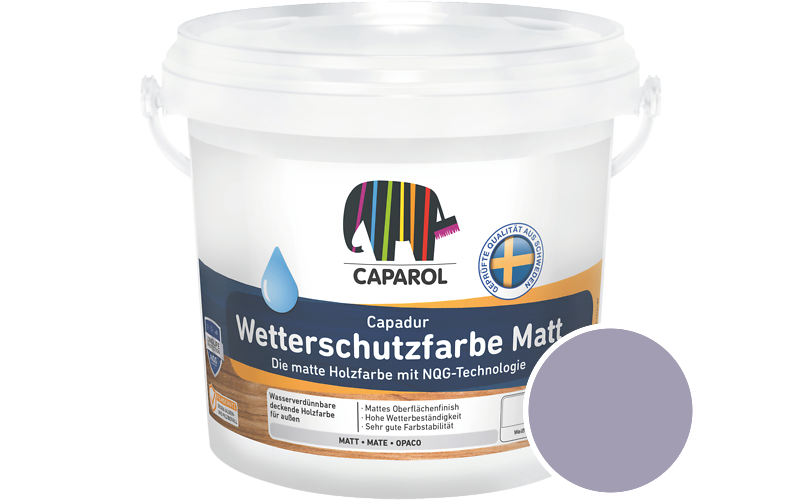 Caparol Capadur Wetterschutzfarbe Matt 2,5L Holzfarbe fr auen / Getnt im Farbton Velvet 80