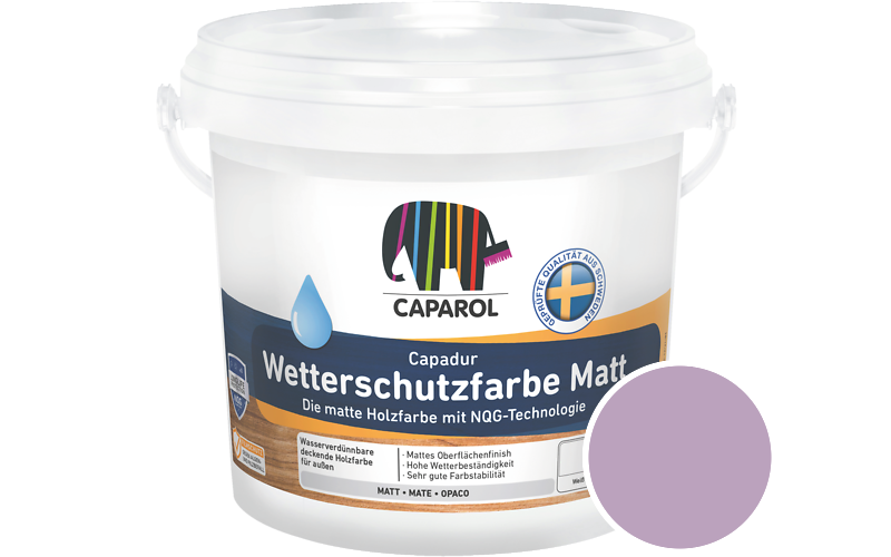 Caparol Capadur Wetterschutzfarbe Matt 2,5L Holzfarbe fr auen / Getnt im Farbton Viola 120