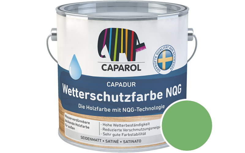 Caparol Capadur Wetterschutzfarbe NQG 750ml Holzfarbe fr auen / Getnt im Farbton Agave 130