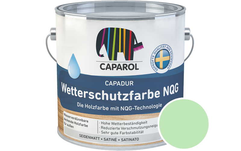 Caparol Capadur Wetterschutzfarbe NQG 750ml Holzfarbe fr auen / Getnt im Farbton Agave 150