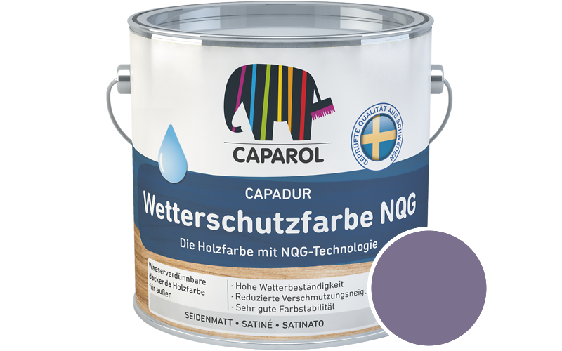 Caparol Capadur Wetterschutzfarbe NQG 2,5L Holzfarbe fr auen / Getnt im Farbton Amethyst 105