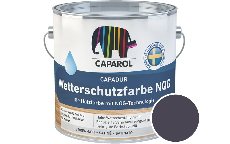 Caparol Capadur Wetterschutzfarbe NQG 5L Holzfarbe fr auen / Getnt im Farbton Amethyst 65