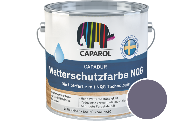 Caparol Capadur Wetterschutzfarbe NQG 5L Holzfarbe fr auen / Getnt im Farbton Amethyst 75
