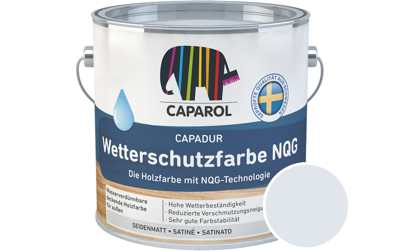 Caparol Capadur Wetterschutzfarbe NQG 5L Holzfarbe fr auen / Getnt im Farbton Aquarell 90