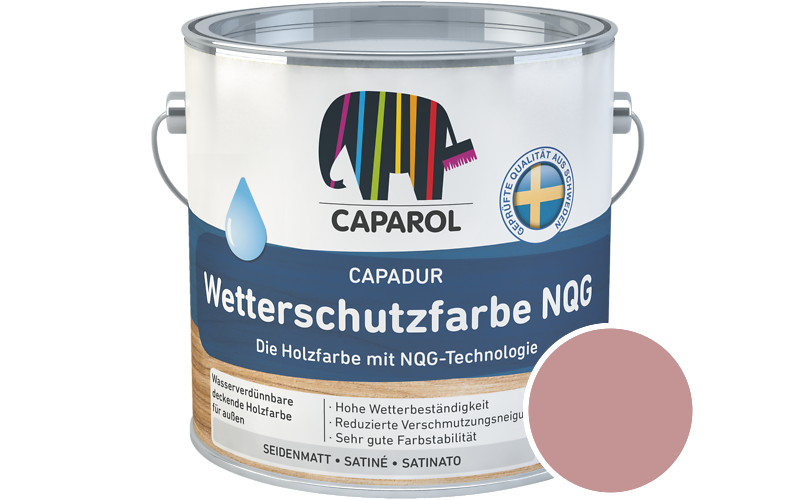 Caparol Capadur Wetterschutzfarbe NQG 2,5L Holzfarbe fr auen / Getnt im Farbton Barolo 110