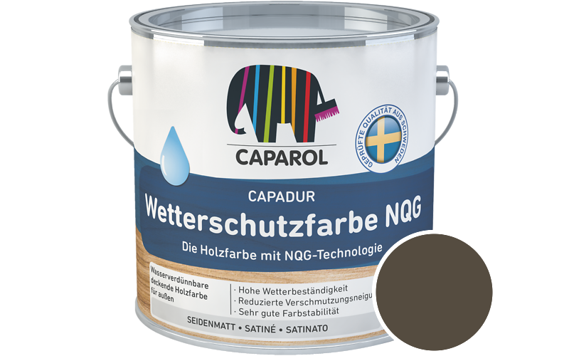 Caparol Capadur Wetterschutzfarbe NQG 750ml Holzfarbe fr auen / Getnt im Farbton Brasil 25
