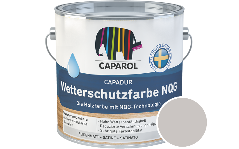 Caparol Capadur Wetterschutzfarbe NQG 5L Holzfarbe fr auen / Getnt im Farbton Cameo 15