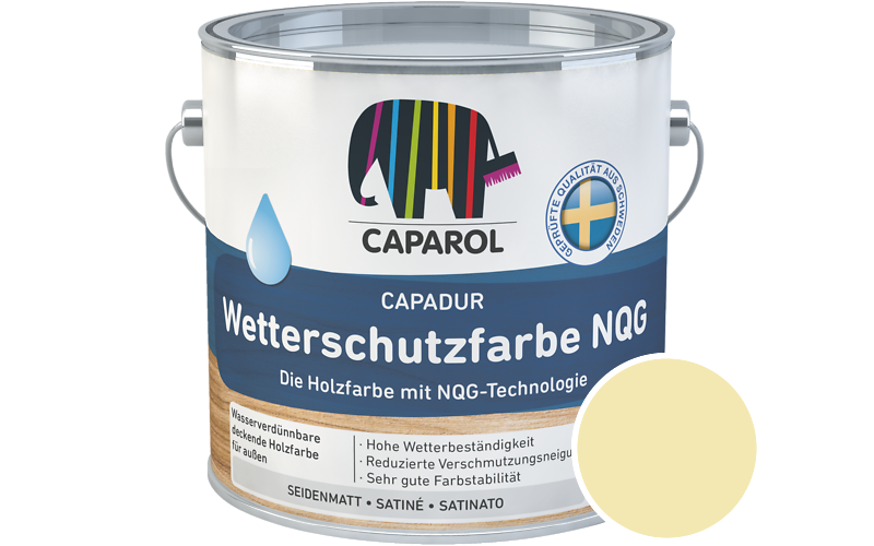 Caparol Capadur Wetterschutzfarbe NQG 750ml Holzfarbe fr auen / Getnt im Farbton Canari 16