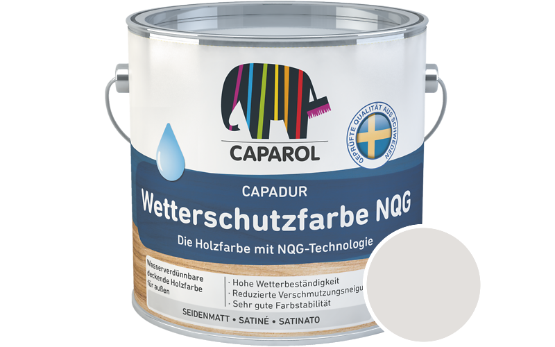 Caparol Capadur Wetterschutzfarbe NQG 2,5L Holzfarbe fr auen / Getnt im Farbton Clematis 30