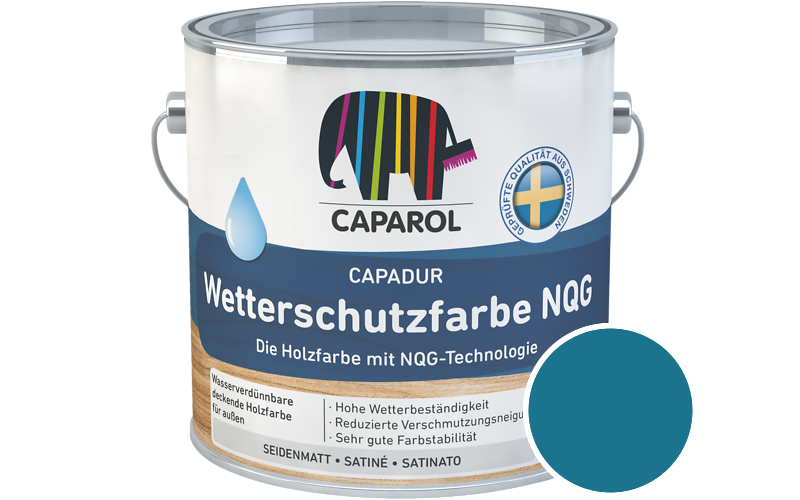 Caparol Capadur Wetterschutzfarbe NQG 5L Holzfarbe fr auen / Getnt im Farbton Coelin 95