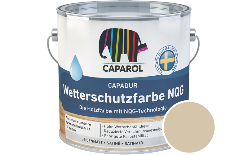 Caparol Capadur Wetterschutzfarbe NQG 2,5L Holzfarbe fr auen / Getnt im Farbton Curcuma 55