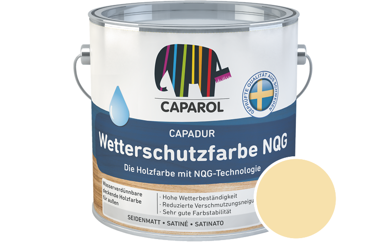 Caparol Capadur Wetterschutzfarbe NQG 2,5L Holzfarbe fr auen / Getnt im Farbton Curry 120