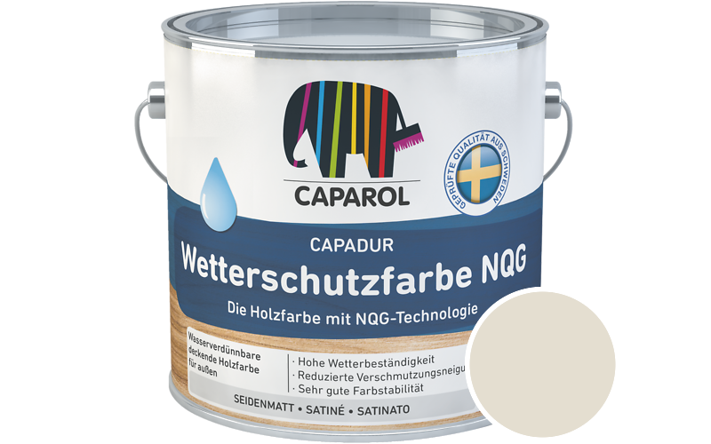 Caparol Capadur Wetterschutzfarbe NQG 2,5L Holzfarbe fr auen / Getnt im Farbton Curry 20