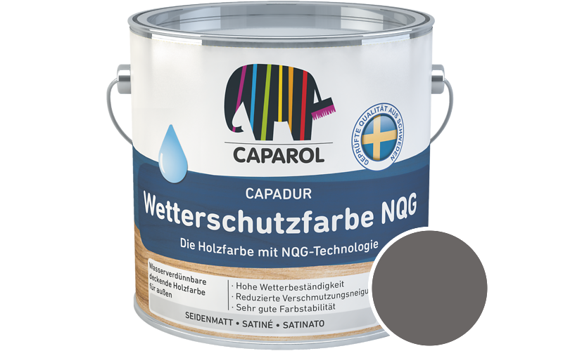 Caparol Capadur Wetterschutzfarbe NQG 5L Holzfarbe fr auen / Getnt im Farbton Ferro 15