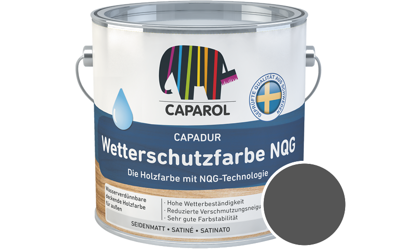Caparol Capadur Wetterschutzfarbe NQG 750ml Holzfarbe fr auen / Getnt im Farbton Granit 10