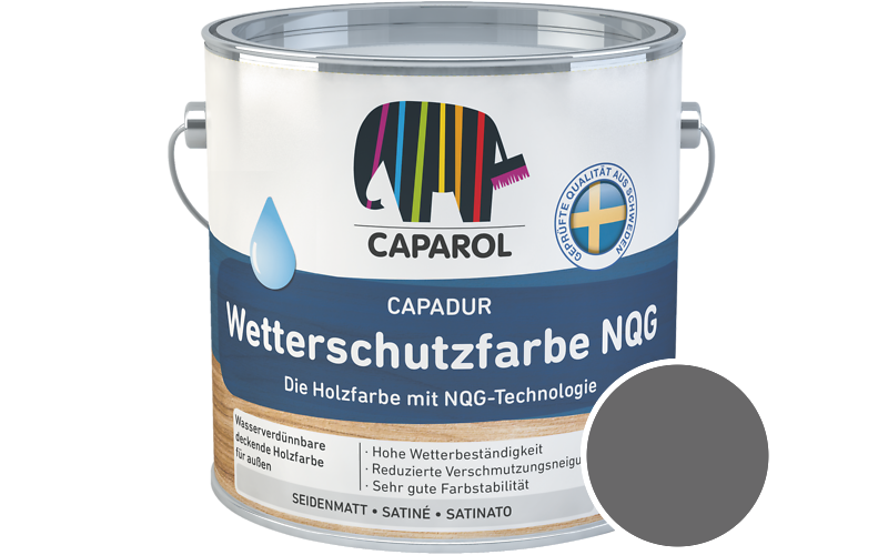 Caparol Capadur Wetterschutzfarbe NQG 750ml Holzfarbe fr auen / Getnt im Farbton Grau 35