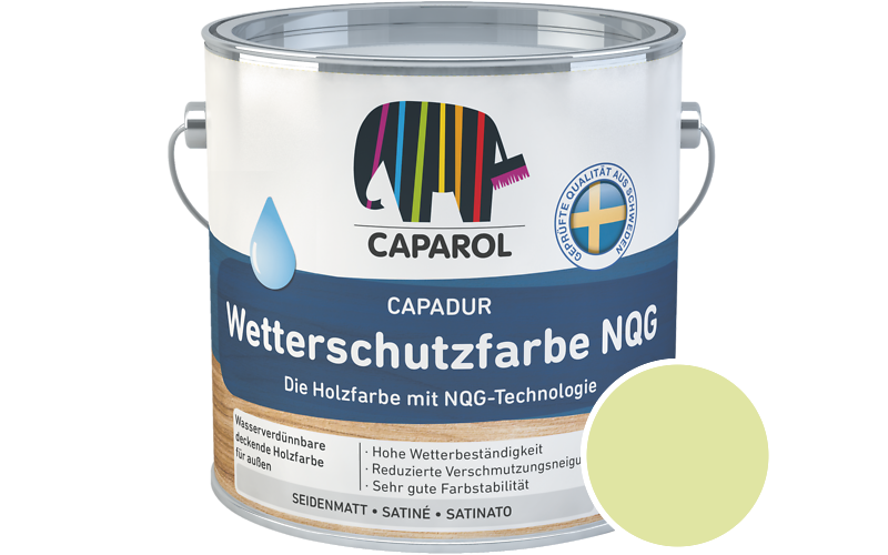 Caparol Capadur Wetterschutzfarbe NQG 2,5L Holzfarbe fr auen / Getnt im Farbton Jade 120