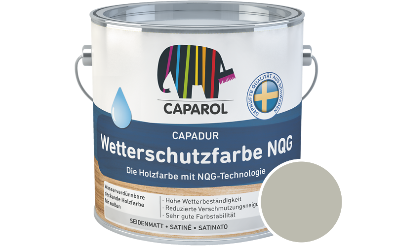 Caparol Capadur Wetterschutzfarbe NQG 2,5L Holzfarbe fr auen / Getnt im Farbton Jade 45