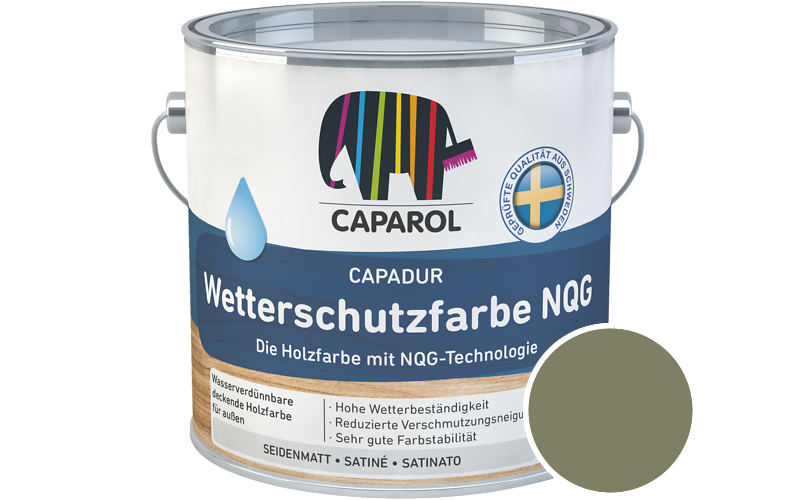Caparol Capadur Wetterschutzfarbe NQG 5L Holzfarbe fr auen / Getnt im Farbton Jade 65