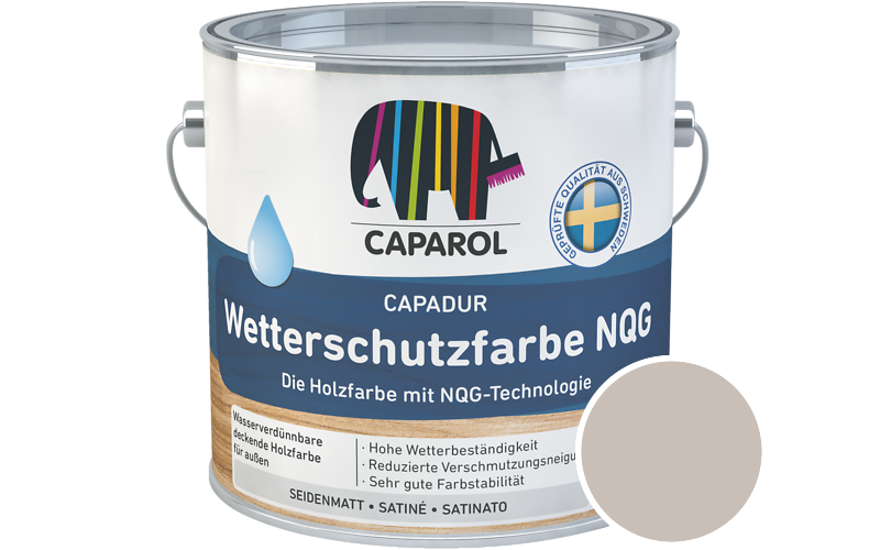 Caparol Capadur Wetterschutzfarbe NQG 750ml Holzfarbe fr auen / Getnt im Farbton Kreide 10