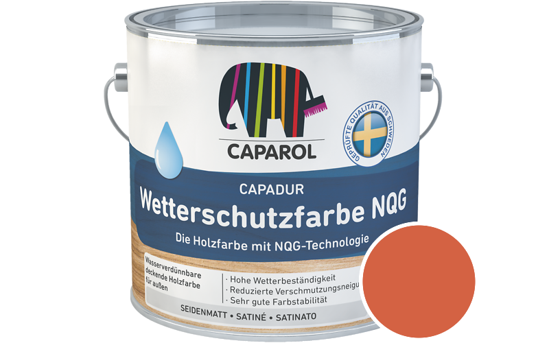 Caparol Capadur Wetterschutzfarbe NQG 5L Holzfarbe fr auen / Getnt im Farbton Lachs 110