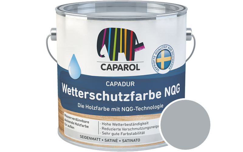 Caparol Capadur Wetterschutzfarbe NQG 5L Holzfarbe fr auen / Getnt im Farbton Lago 25
