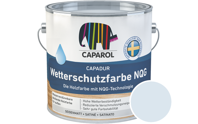Caparol Capadur Wetterschutzfarbe NQG 2,5L Holzfarbe fr auen / Getnt im Farbton Lapis 18