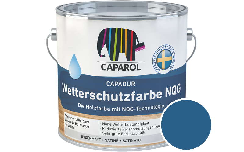 Caparol Capadur Wetterschutzfarbe NQG 2,5L Holzfarbe fr auen / Getnt im Farbton Lazur 185
