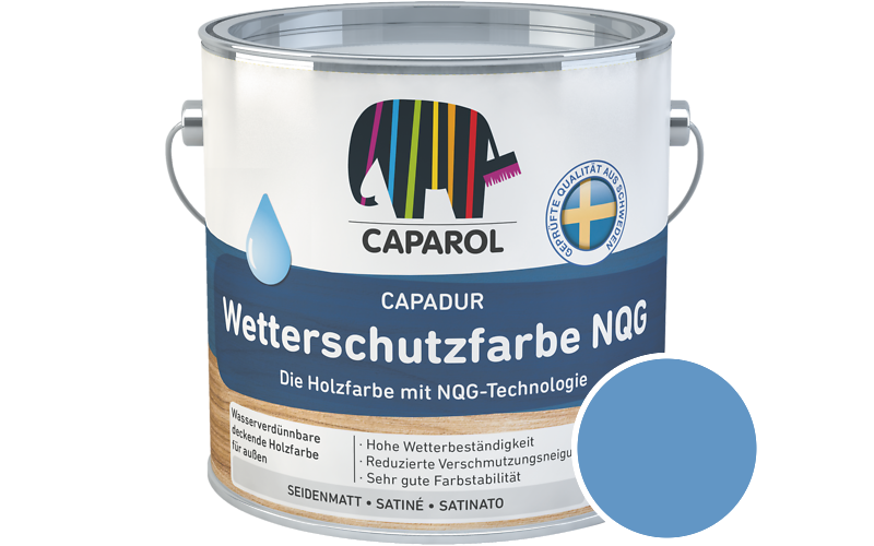 Caparol Capadur Wetterschutzfarbe NQG 2,5L Holzfarbe fr auen / Getnt im Farbton Lazur 200