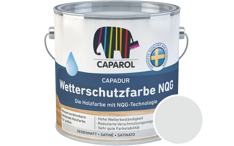 Caparol Capadur Wetterschutzfarbe NQG 2,5L Holzfarbe fr auen / Getnt im Farbton Lazur 50