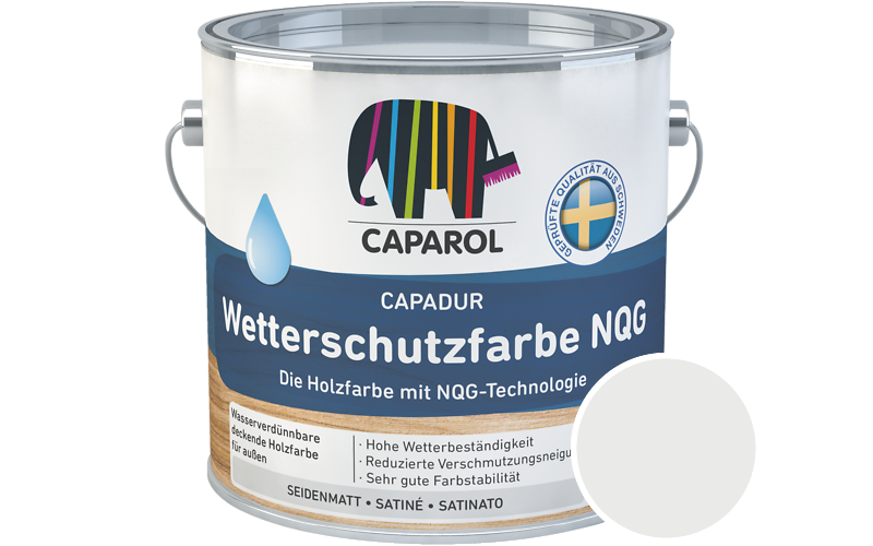 Caparol Capadur Wetterschutzfarbe NQG 2,5L Holzfarbe fr auen / Getnt im Farbton Lazur 60