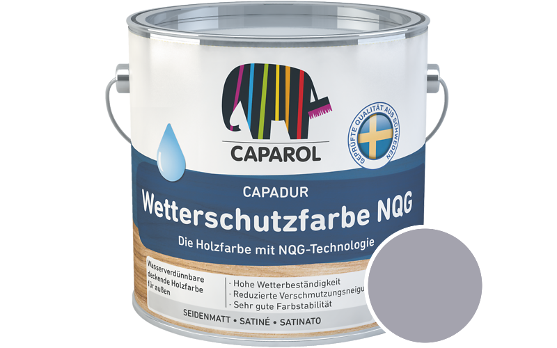 Caparol Capadur Wetterschutzfarbe NQG 2,5L Holzfarbe fr auen / Getnt im Farbton Litho 15