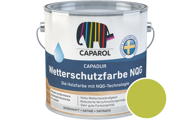Caparol Capadur Wetterschutzfarbe NQG 2,5L Holzfarbe fr auen / Getnt im Farbton Mai 75