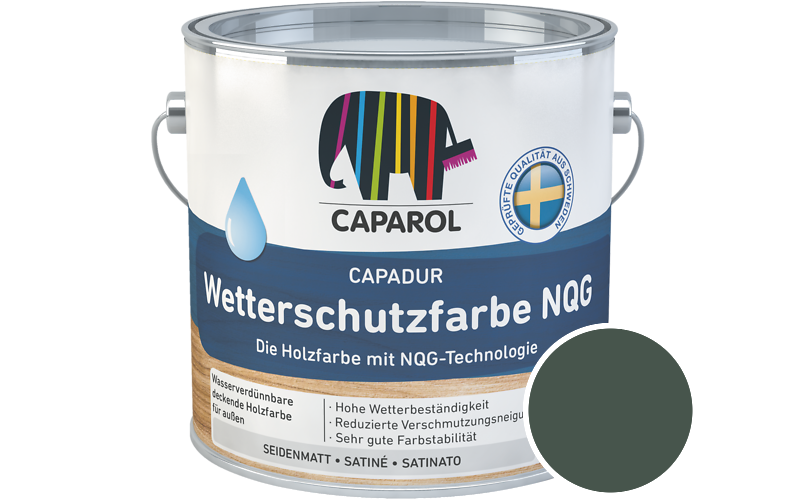 Caparol Capadur Wetterschutzfarbe NQG 5L Holzfarbe fr auen / Getnt im Farbton Malachit 5
