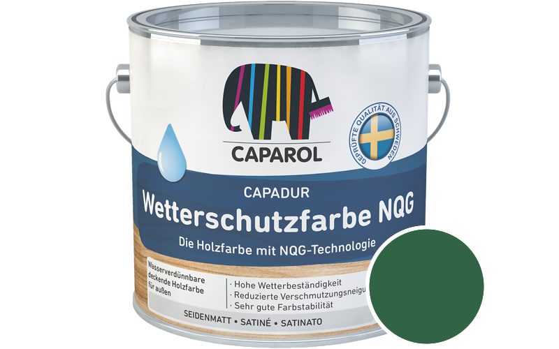 Caparol Capadur Wetterschutzfarbe NQG 750ml Holzfarbe fr auen / Getnt im Farbton Malachit 65