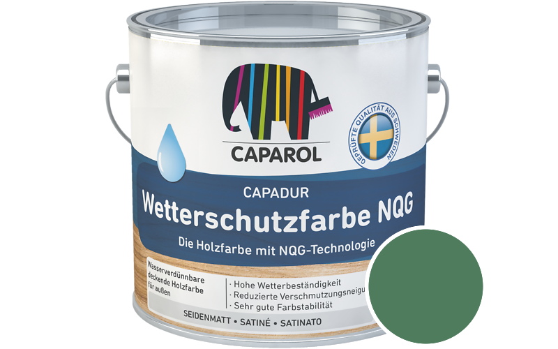 Caparol Capadur Wetterschutzfarbe NQG 5L Holzfarbe fr auen / Getnt im Farbton Malachit 70