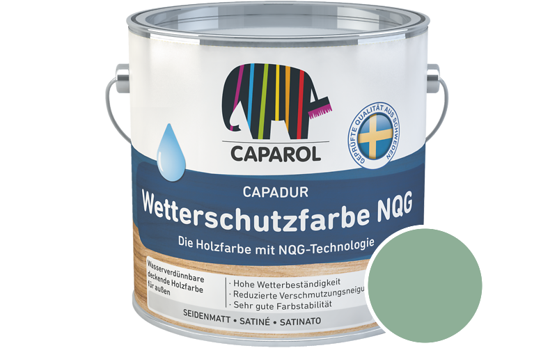 Caparol Capadur Wetterschutzfarbe NQG 750ml Holzfarbe fr auen / Getnt im Farbton Malachit 80