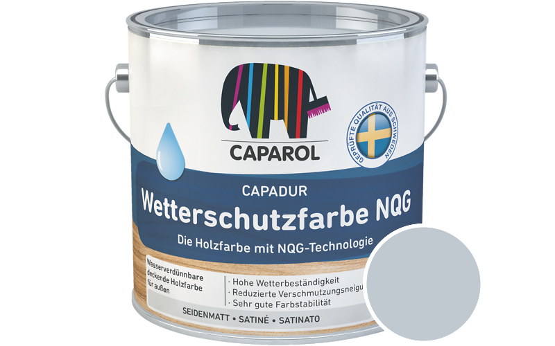 Caparol Capadur Wetterschutzfarbe NQG 2,5L Holzfarbe fr auen / Getnt im Farbton Marin 15