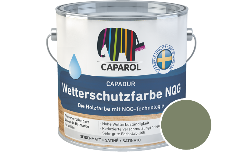 Caparol Capadur Wetterschutzfarbe NQG 750ml Holzfarbe fr auen / Getnt im Farbton Moos 65